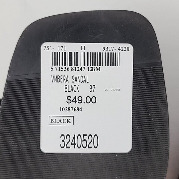 Vero Moda Black Twist Square Toe Slides Sandals Faux Leather Size 6 - Picture 8 of 11